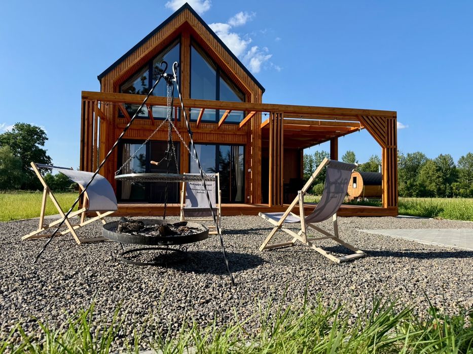 BEZ SĄSIADÓW, Slow life Żuraw  Poleskie zacisze. domek z panoramicznym tarasem  jacuzzi sauna WIFI jezioro Wytyckie, Białe  Poleski Park Narodowy