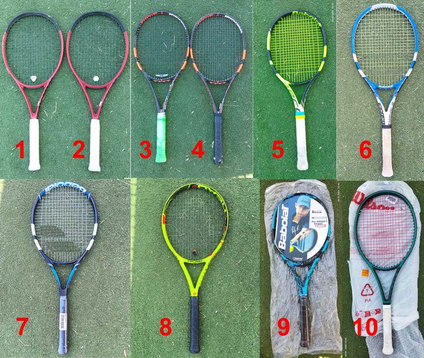 Тенісна ракетка Babolat, Head, Wilson