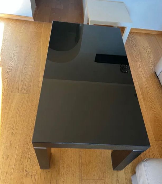 Ława kawowa premium stolik czarnybrąz czarna szyba