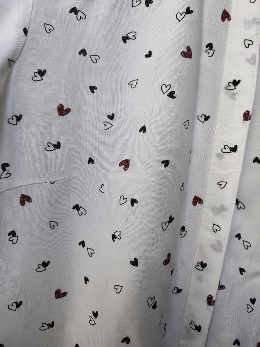 Damska biała koszula w serca serduszka na krótki rękaw C&A rozmiar 38