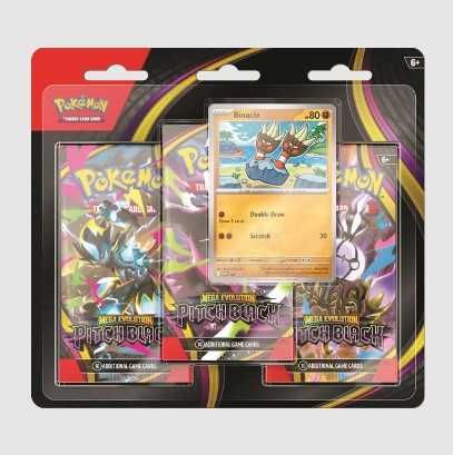 Картки Колекційна Гра Pokemon Mega Evolution Pitch Black 3 Pack Blister