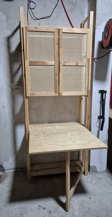 Szafa regał z biurkiem drewniana sosnowa Ikea IVAR