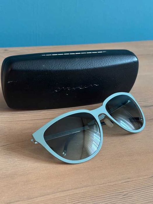 Tytanowe okulary  handmade Orgreen typu "kocie Oczy". Made in Japan