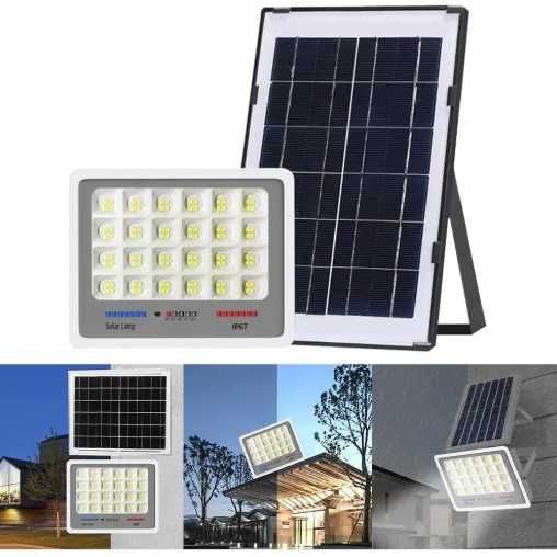 Lampa solarna led ogrodowa naświetlacz czujnik zmierzchu halogen pilot 60w