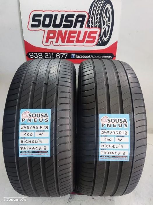 2 pneus semi novos 245-45r18 michelin - oferta dos portes