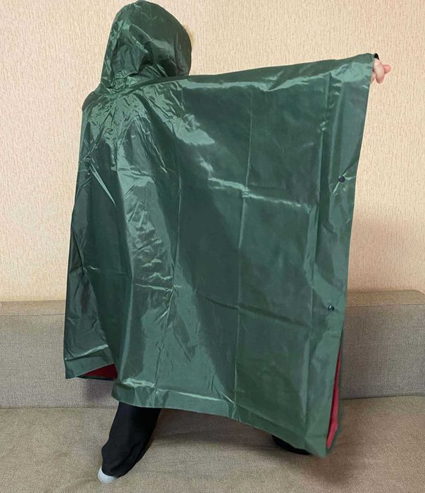 Пончо плащ вільний розмір, капюшон, чохол