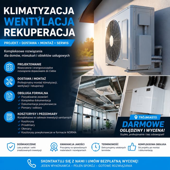 Montaż klimatyzacji,wentylacji i rekuperacji