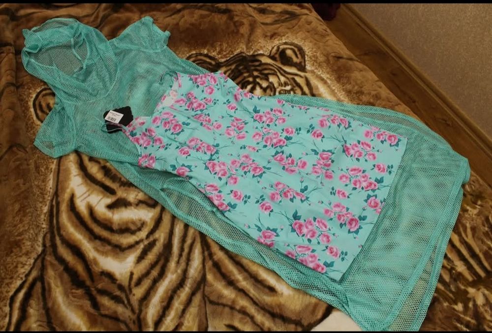 Платье сарафан с накидкой сеткой 48-50р