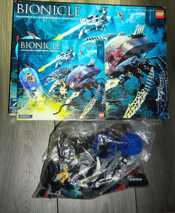 LEGO Bionicle 8925 Barraki Deepsea Patrol, коробка + инструкция, комплектация целая, б/у набор, описание