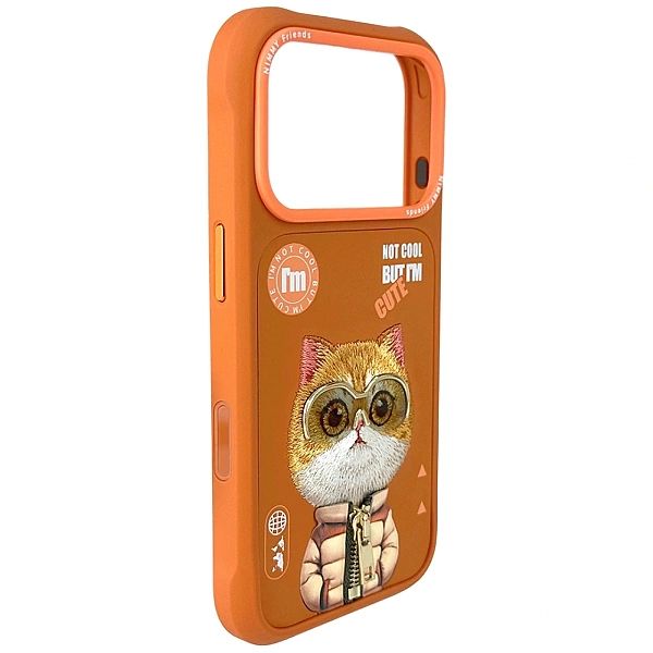 Etui Nimmy Cool&Cute 2.0 Cat na iPhone 17 Pro Max - pomarańczowe