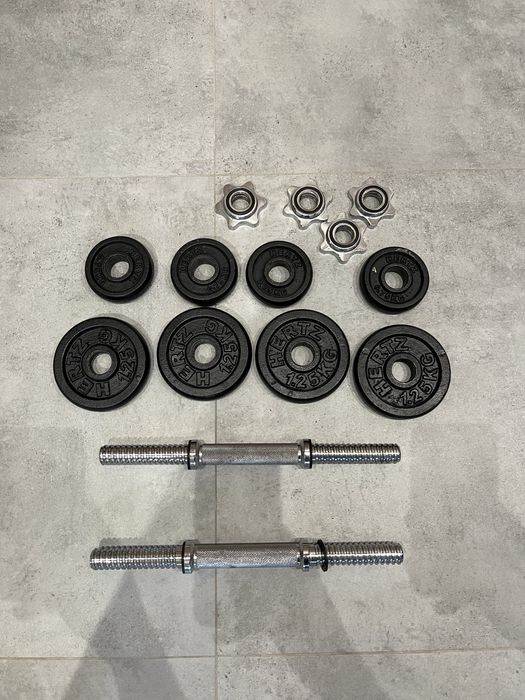 Hantle żeliwne Hertz z obciążeniami 8kg