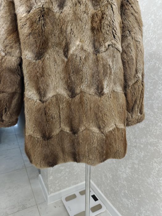 Futro naturalne brązowe beżowe vintage coquette 46 48 3XL 4XL