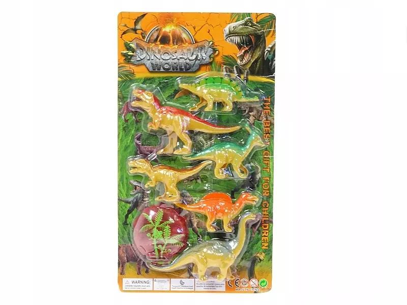 Zestaw Zabawkowe Dinozaury 7 Sztuk Na Opakowanie Dla Dzieci. Bez Marki