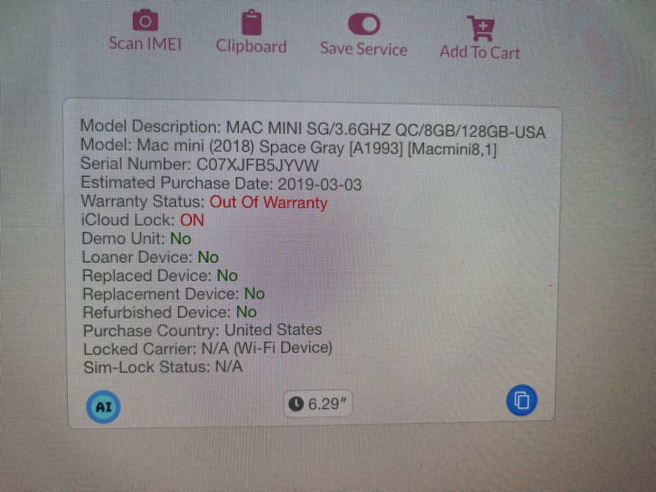 Apple Mac Mini 2018 рік із США iCloud