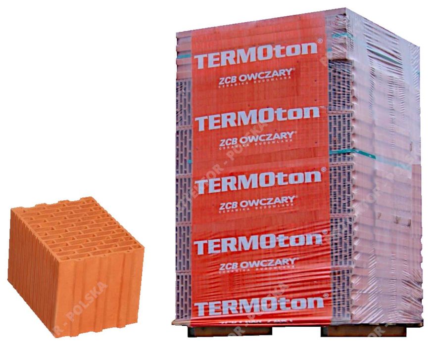 pustak TERMOTON 25cm kratówka dziurawka cegła DIAMENT SZLIF OWCZARY