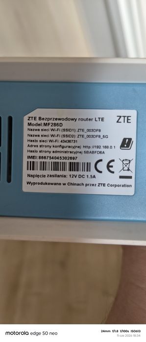 Router ZTE 286D lte