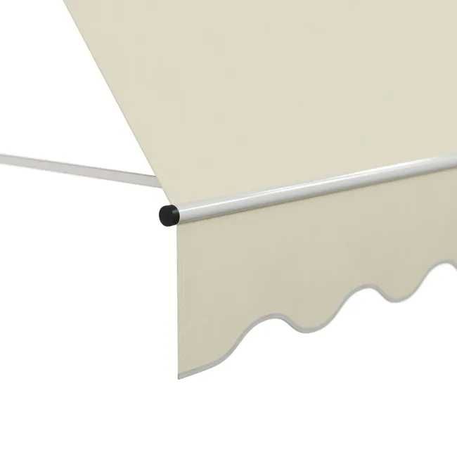 Toldo de tela plana com rolo manual semi-caixa branco 3mx2.5m liso bege Naterial Balcony