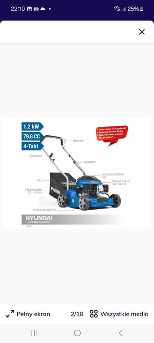 Kosiarka Hyundai 79 cm³ benzynowa