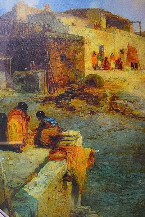 Thomas Morgan - ,,An Indian Pueblo' '1908 , reprodukcja