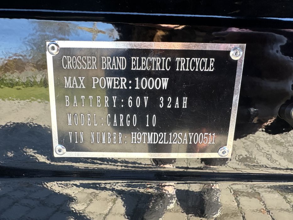 Вантажний електро трицикл Crosser cargo 18 16 13 12 10