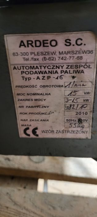 Podajnik na ekogroszek z kolem