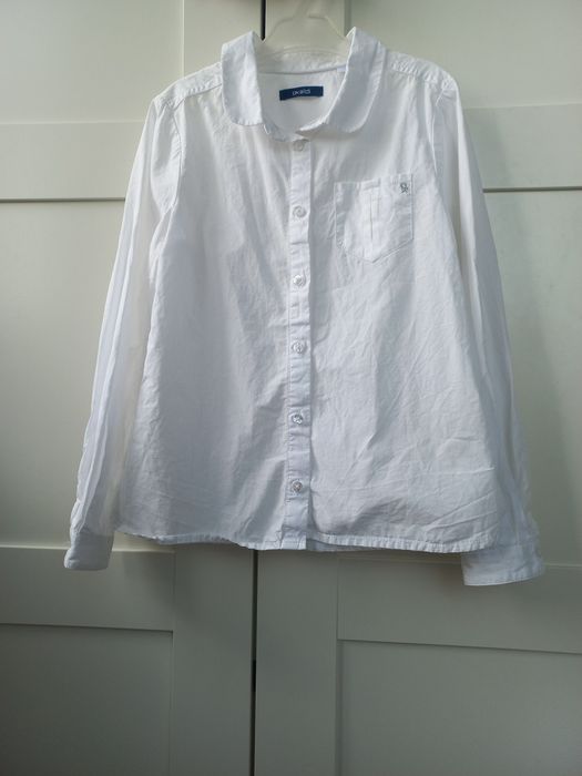Okaidi biała koszula galowa unisex 128 134