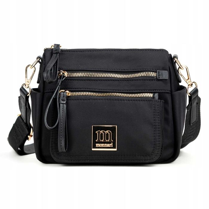 Torebka damska MONNARI BAG1330 czarna listonoszka elegancka na ramię