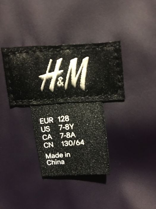 Kurtka fioletowa wododporna - h&m nowa - 128 cm