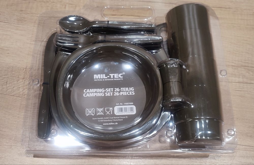 Набір Mil-Tec 14687000 у блістері тарілка кружка ніж вилка ложка