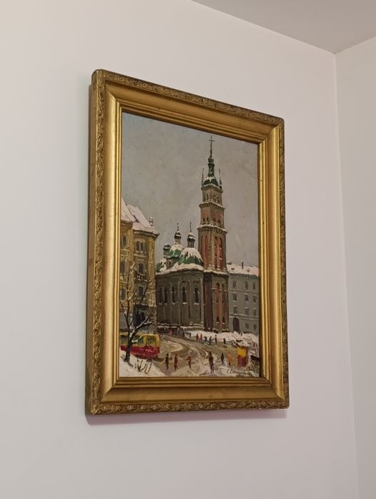 Картина маслом на холсті,велика 1978 р"Львів вул.Підвальна"