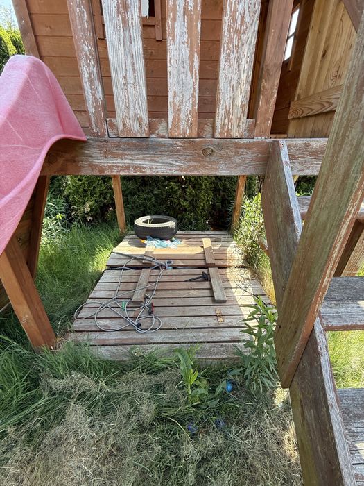 Drewniany domek dla dzieci plac zabaw kiełczów psie pole