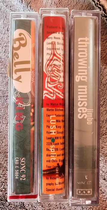 3 kasety 4AD Lush Split, Throwing Muses Limbo, Belly King. Nowe!