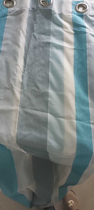 cortinas riscas azuis