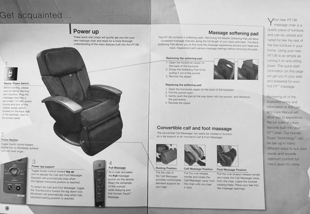 Cadeira de massagem HT136 Robotic Massage® da Interactive Health®.