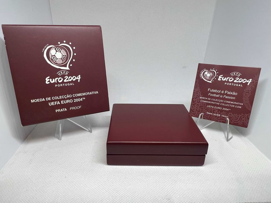Estojo completo INCM - Para a Moeda de 8€ Futebol é Paixão - Euro 2004 ou outras Moedas com 36mm