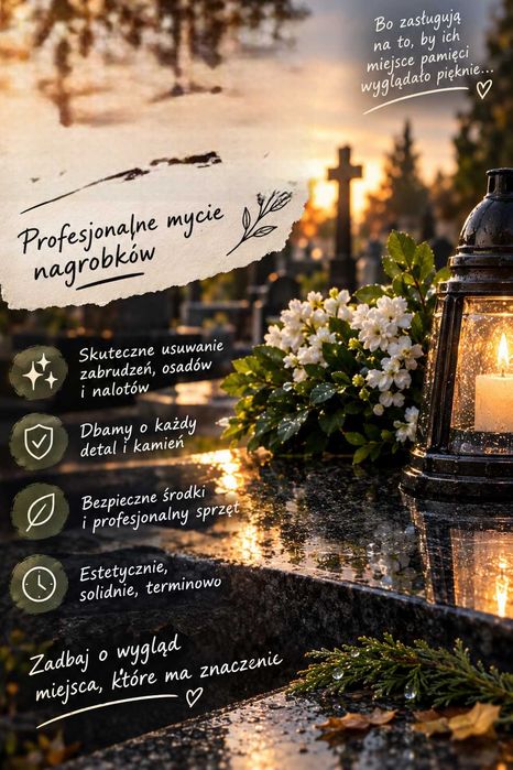 Warszawa. Czyszczenie nagrobków, mycie i sprzątanie