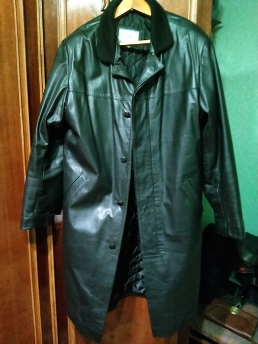 Кожаное мужское пальто класса люкс