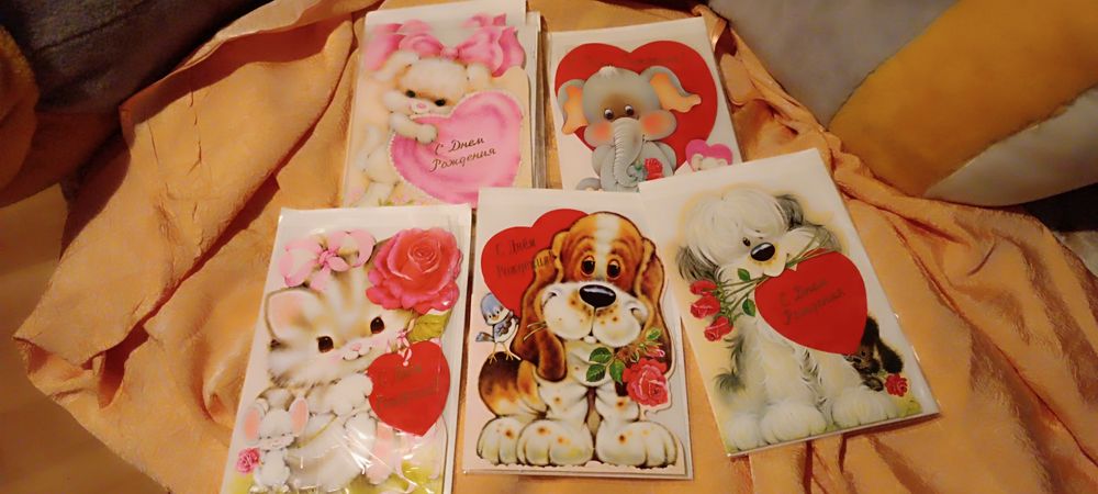 Открытки музыкальные с конвертом и пакетом