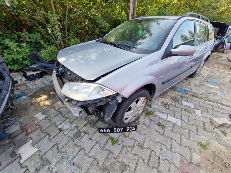 Renault Megane II - TEA19  - pojazd na części: maska, zderzak, drzwi, szyby, lusterka, chłodnica ...