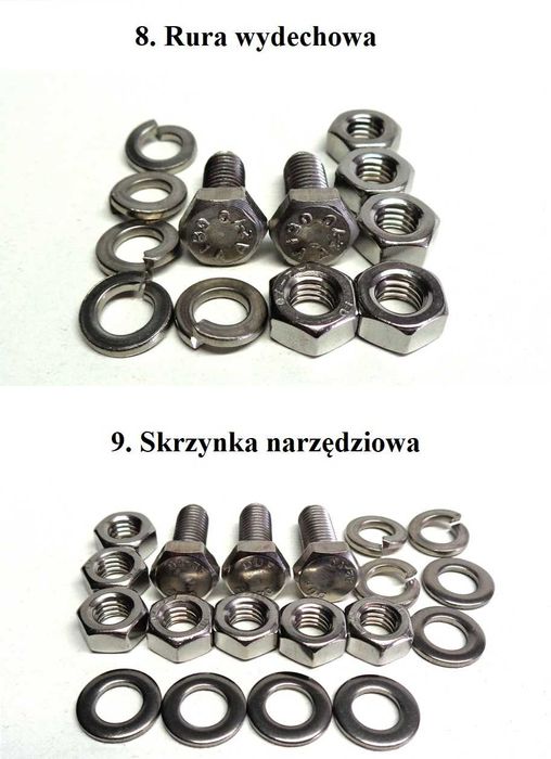 Romet Ogar 200 205 Komplet śrub zestaw śruby nierdzewne