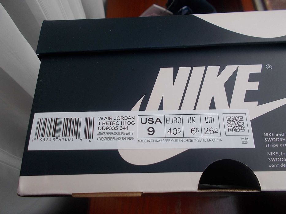 (40,5) Nike JORDAN 1 High Atmosphere DD9335,-641 Jordan 1 Bubble Gum