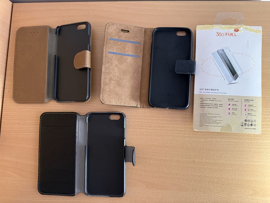 Flipcovers (capas) e peliculas de proteção de vidro para iphone 6