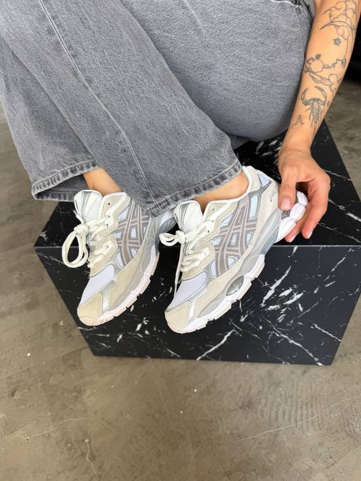 Asics Gel Nyc Beige White унісекс кросівки асікс гель нік