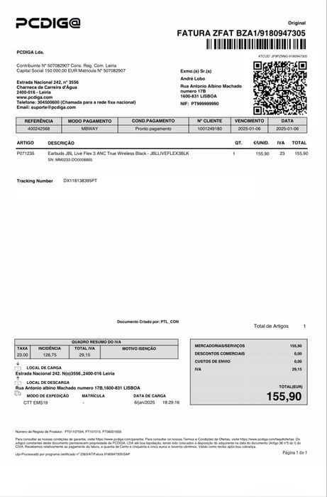 Fones Earbuds JBL live Flex 3 ANC true Wireless black