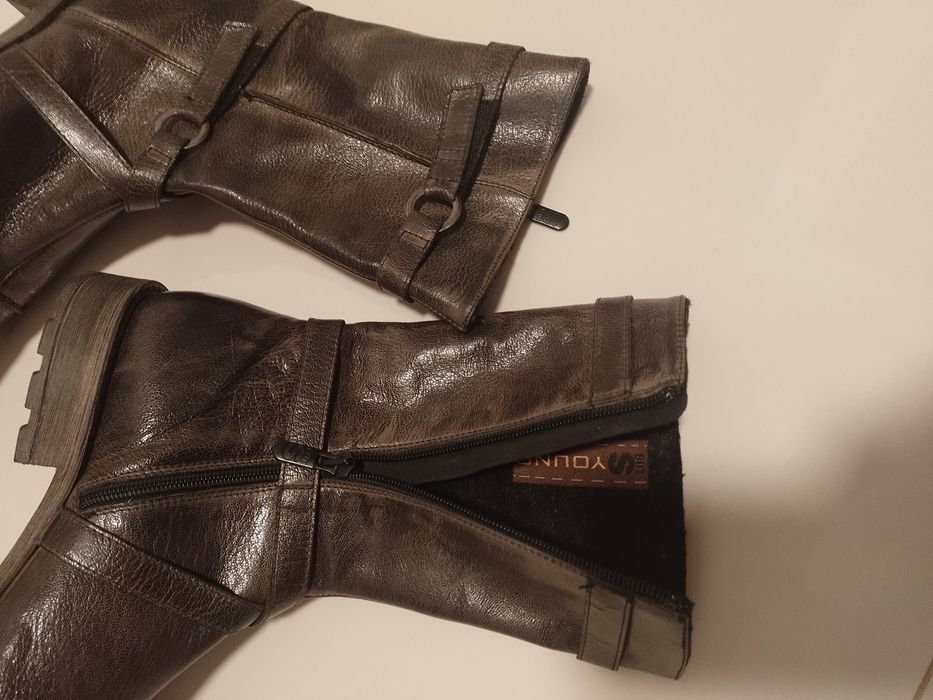 NOWE kozaki damskie-   skóra naturalna  rozmiar 39