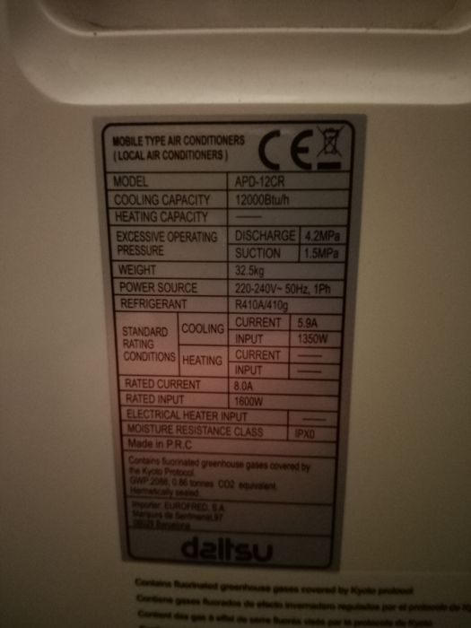 Ar condicionado / desumidificador Daitsu