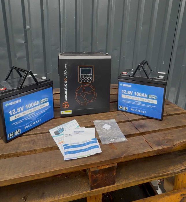 Гібридний інвертор 3 кВт + 2 акуми залізо літій фосфат 100