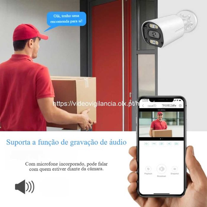 4 Câmaras e gravador Poe 4 canais/ reconhecimento facial/visão noturna