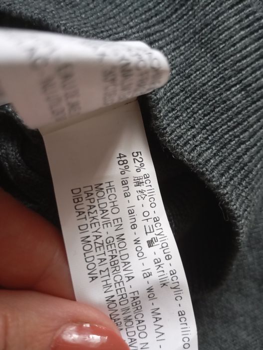 ZARA M-L NOWY wełniany szary grafitowy kardigan męski