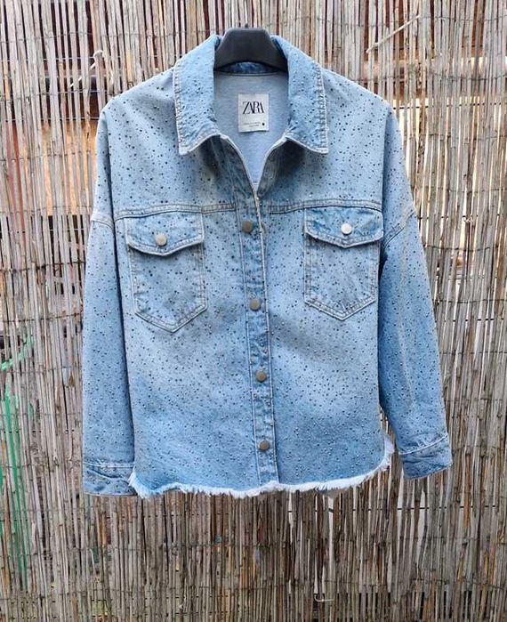 ZARA kurtka jeansowa koszulowa dżety modna oversize Nowa 34/XS 36/S